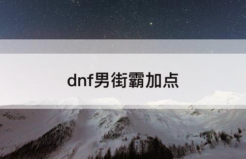 dnf男街霸加点