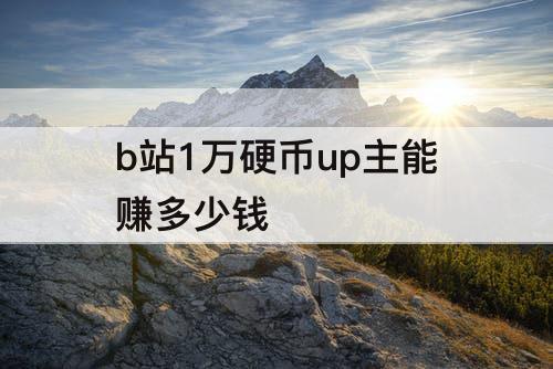 b站1万硬币up主能赚多少钱
