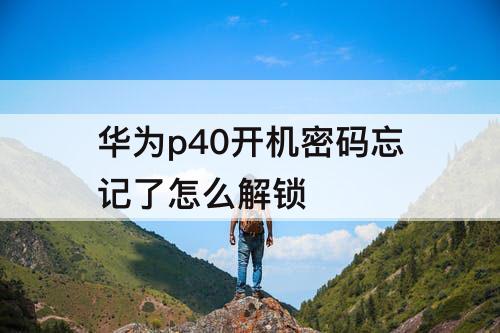 华为p40开机密码忘记了怎么解锁