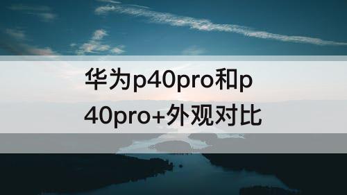 华为p40pro和p40pro+外观对比