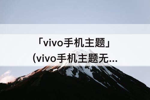 「vivo手机主题」(vivo手机主题无法更换)
