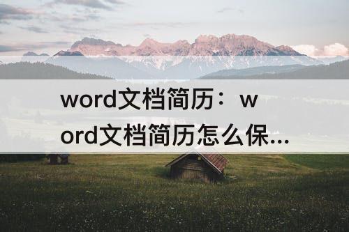 word文档简历：word文档简历怎么保存成图片格式