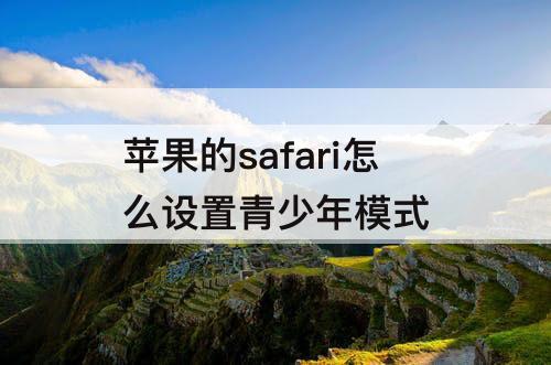 苹果的safari怎么设置青少年模式