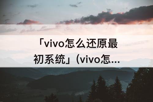 「vivo怎么还原最初系统」(vivo怎么还原最初系统x27)