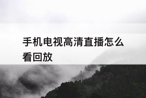 手机电视高清直播怎么看回放