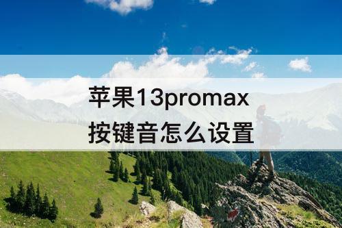 苹果13promax按键音怎么设置