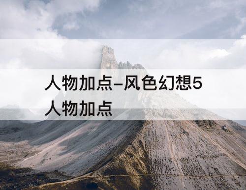 人物加点-风色幻想5人物加点