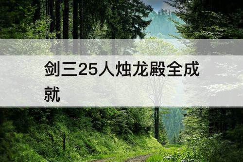 剑三25人烛龙殿全成就