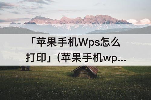 「苹果手机Wps怎么打印」(苹果手机wps怎么打印成横的)