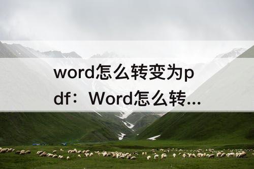 word怎么转变为pdf：Word怎么转变为pdf格式？