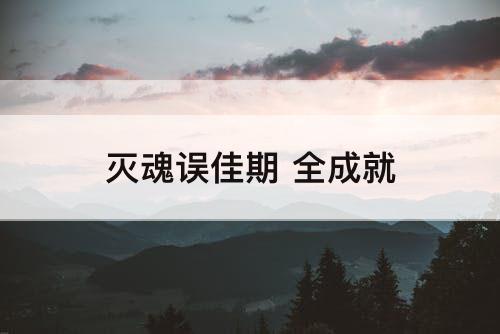 灭魂误佳期 全成就