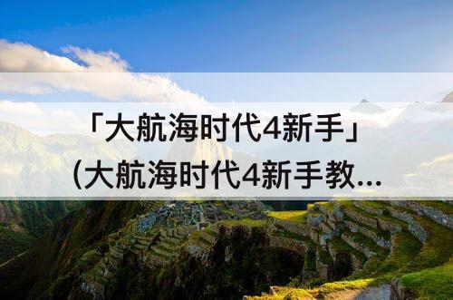 「大航海时代4新手」(大航海时代4新手教程)