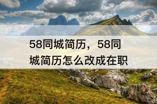 58同城简历，58同城简历怎么改成在职