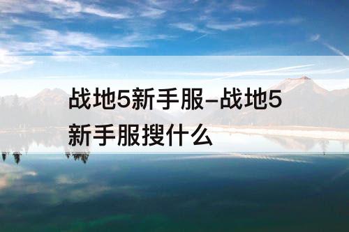 战地5新手服-战地5新手服搜什么