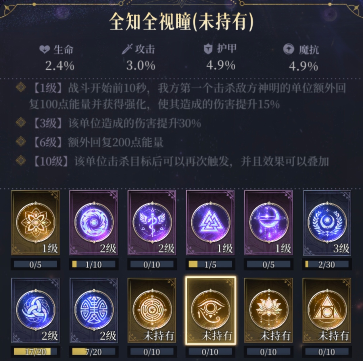 《不朽箴言》命轮系统图腾详解