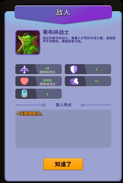 《人征塔战》哥布林战士怪物图鉴