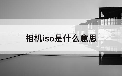 相机iso是什么意思
