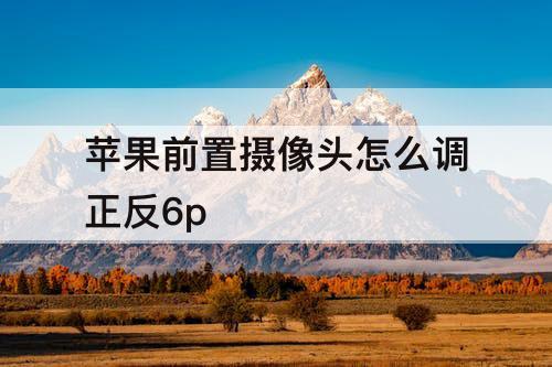 苹果前置摄像头怎么调正反6p