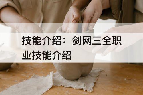 技能介绍：剑网三全职业技能介绍