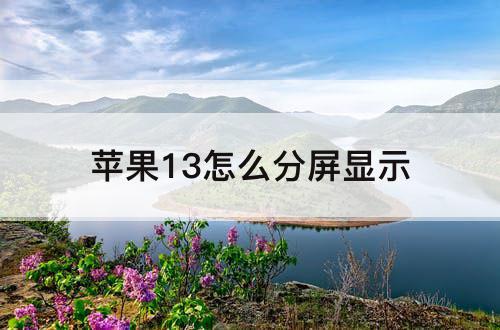苹果13怎么分屏显示