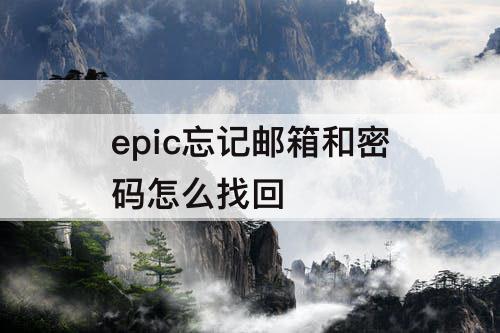 epic忘记邮箱和密码怎么找回