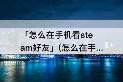 「怎么在手机看steam好友」(怎么在手机看steam好友码)