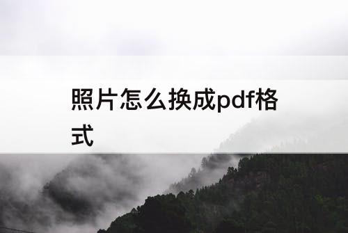 照片怎么换成pdf格式