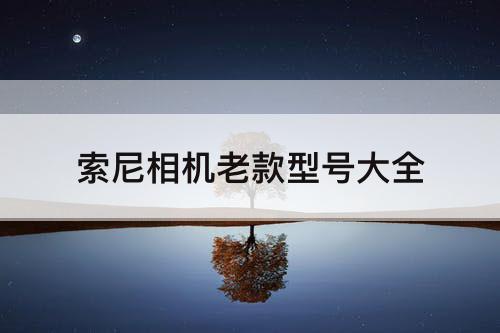 索尼相机老款型号大全