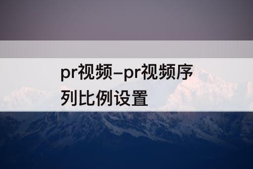 pr视频序列比例设置