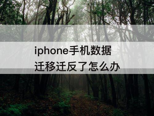 iphone手机数据迁移迁反了怎么办