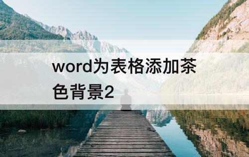 word为表格添加茶色背景2
