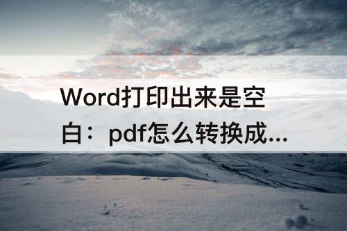 pdf怎么转换成word打印出来是空白的