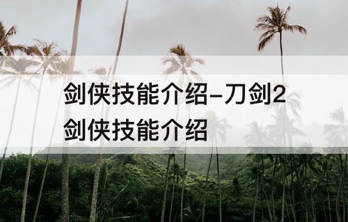 刀剑2剑侠技能介绍