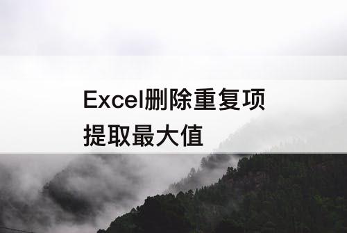 Excel删除重复项提取最大值