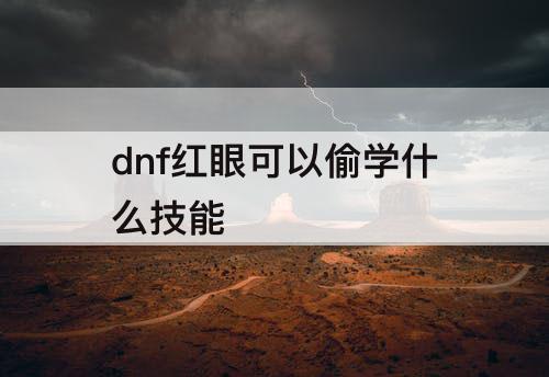 dnf红眼可以偷学什么技能