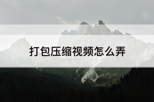 打包压缩视频怎么弄