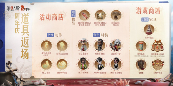 第五人格六周年商店返场物品有哪些 第五人格六周年商店返场物品介绍图1