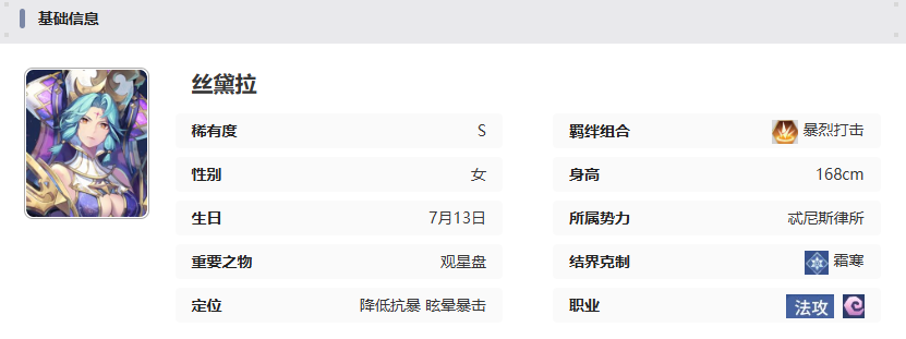 《永夜降临复苏》丝黛拉技能介绍