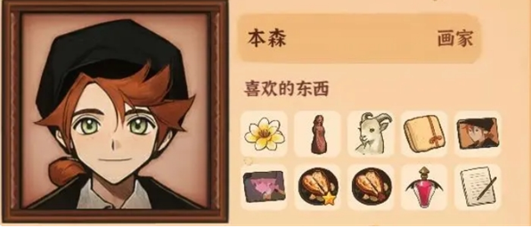 《火山的女儿再度重逢》本森喜好与礼物获取方式